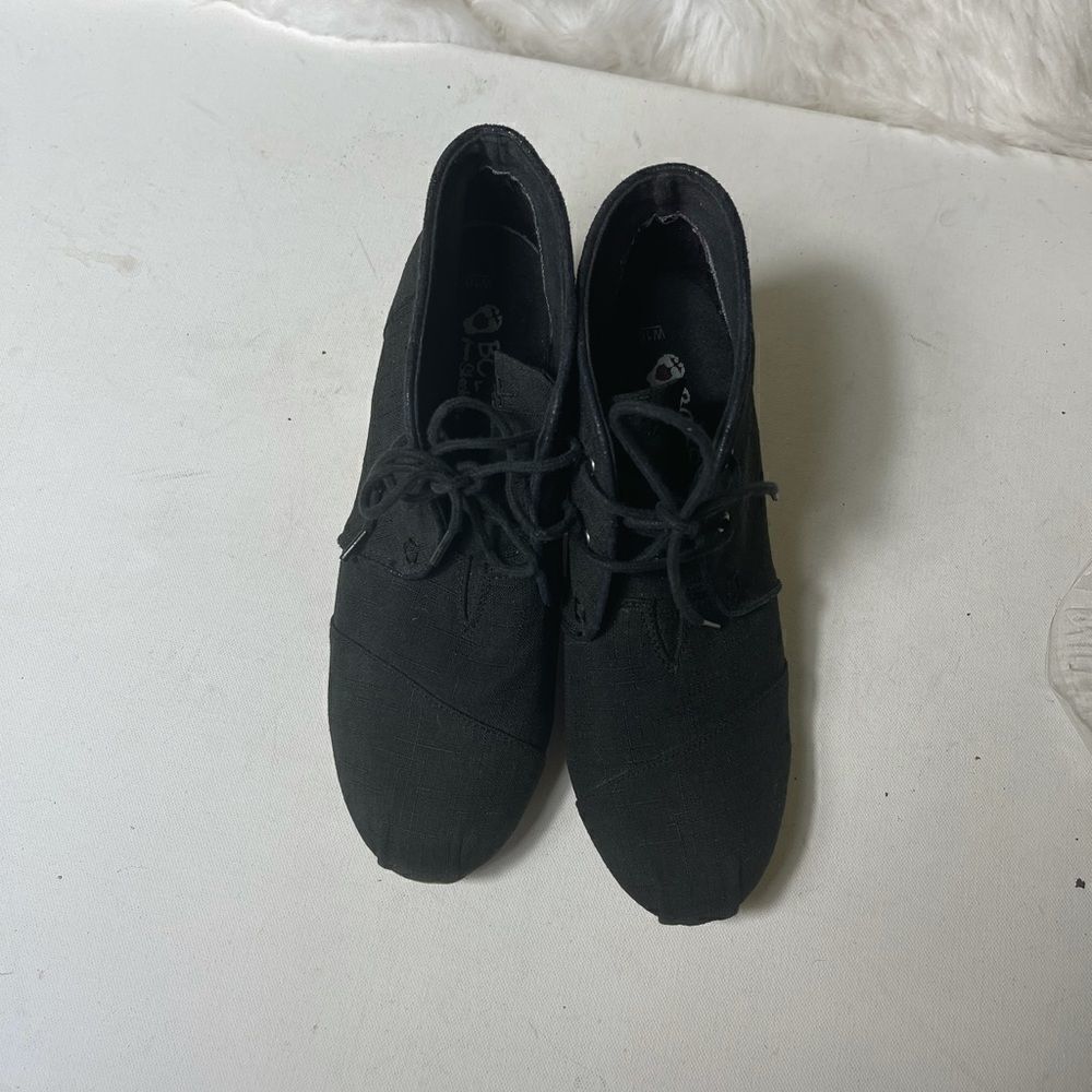 Bobs From Skechers Memory Foam Black Canvas Ankle… - image 4